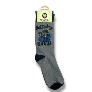 Funatic Grey “Not Today Satan” Graphic Print Funny Socks